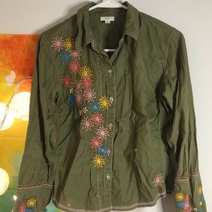 Embroidered Collared Shirt